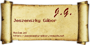 Jeszenszky Gábor névjegykártya